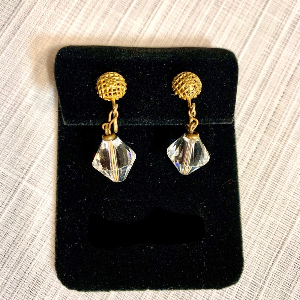 Vintage Aurora Borealis Dangle Screw Back Earrings